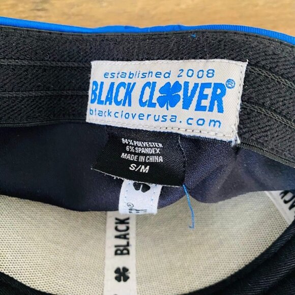 Black Clover “Live Lucky” Royal Blue and Gray Hat Cap Gray Clover Size S/M - Picture 5 of 5
